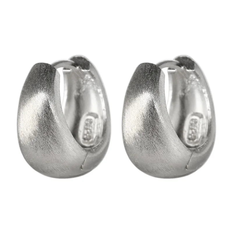 Ribbon Brushed Sterling Silver Hoops - Seller Favorite!