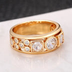 Cubic Zirconia Brass Band Ring - Thick & Bold, Round & Square CZ