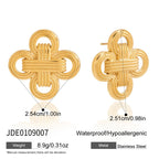 18K Gold Plated Stainless Steel Lucky Knot Stud Earrings