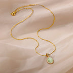 Good Fortune Green & White Jade Pendant Necklace