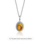 925 Sterling Silver Natural Moonstone Pendant & Earrings Set - Choose Your Stone
