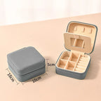 1pc Single Layer Square Storage Box Ladies Travel Leather Jewelry Box Classic Various Colors Storage Box with Mirror