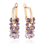 14K Gold Plated Copper Violet Natural Zircon Drop Earrings