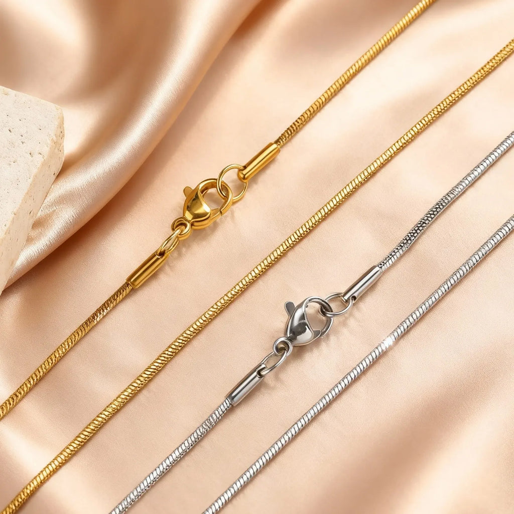 3 Layer Gold-Plated Stainless Steel Snake Chain Necklace – Multiple Lengths, 40–120 cm
