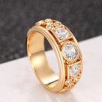 Cubic Zirconia Brass Band Ring - Thick & Bold, Round & Square CZ