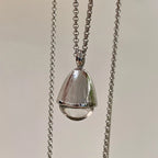Large Clear Water Resin Drop Copper Pendant - Bold, Statement