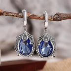 Blue Ocean Wave CZ Copper Alloy Drop Earrings