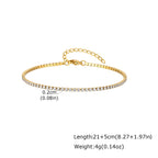 18K Gold Plated Stainless Steel Cubic Zirconia Tennis Anklet