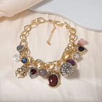 Retro-Inspired Multi-Pendant Choker Necklace & Earrings Set – Gold or Silver