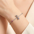 925 Sterling Silver Boho Bracelet with Colorful Zircon