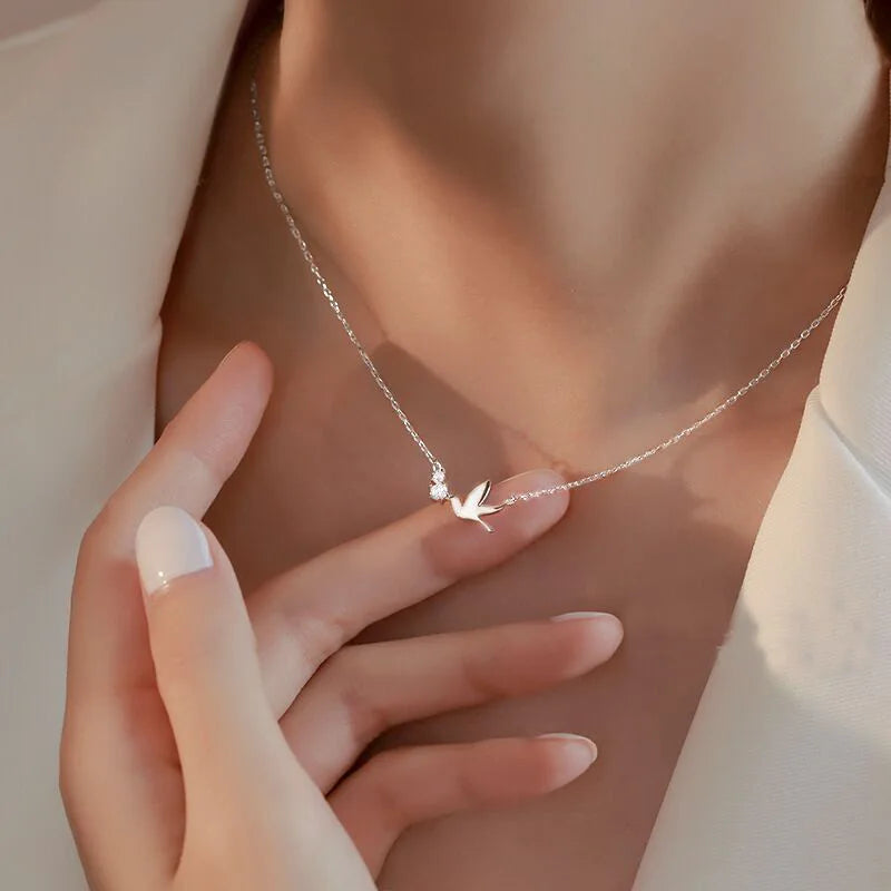 Delicate Zircon Pendant Necklace - Dream Catcher, Butterfly, Dove