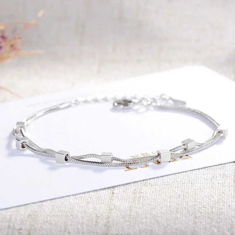 925 Sterling Silver Adjustable Cuff & Link Chain Bracelets Collection