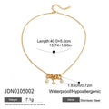 Modern 18K Gold Plated Three-Stone Rhinestone Necklace