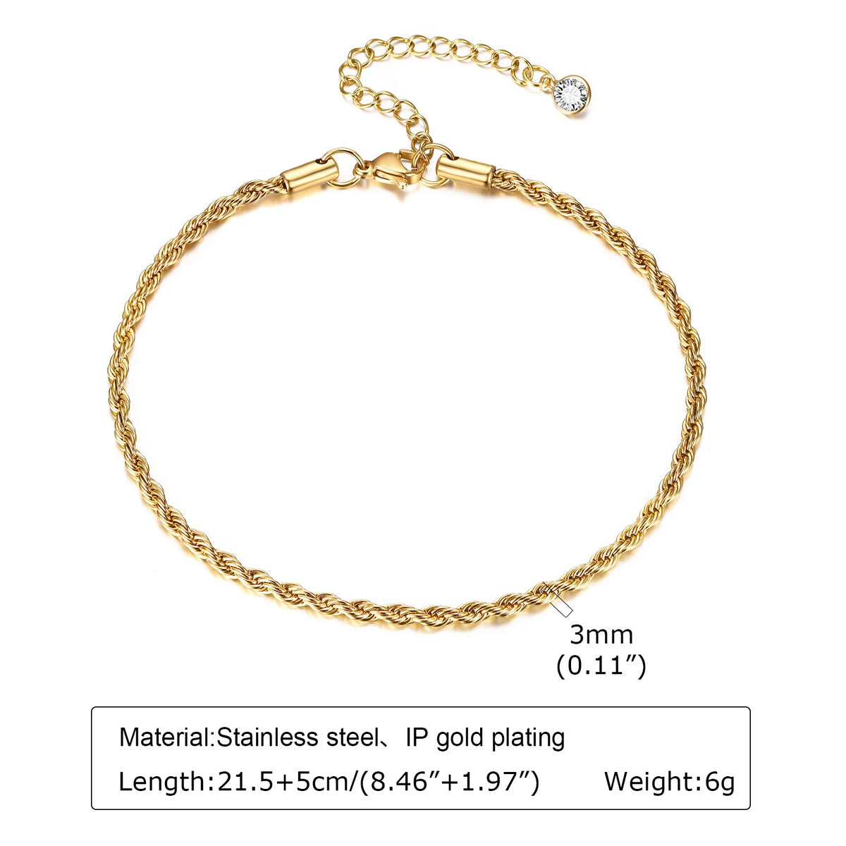 Gold-Plated Stainless-Steel Lucky Blue Evil Eye Anklet - Various Styles!!