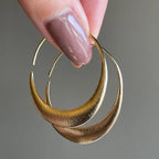 18K Gold Plated Crescent-Shaped Hoop Earrings