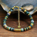 Natural Gemstone Beads Stainless Steel Bracelet