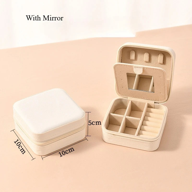 Elegant Leather Travel Jewelry Box – Compact Jewelry Organizer in 12 Colors