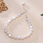 Genuine Freshwater White Pearl Bracelet in 925 Sterling Silver
