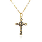 Collection of Bold Gold-Plated Cross Pendant Necklaces