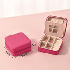 1pc Single Layer Square Storage Box Ladies Travel Leather Jewelry Box Classic Various Colors Storage Box with Mirror