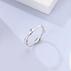 Liquid Droplet Minimalist Ring in Solid Sterling Silver