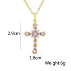 Collection of Bold Gold-Plated Cross Pendant Necklaces