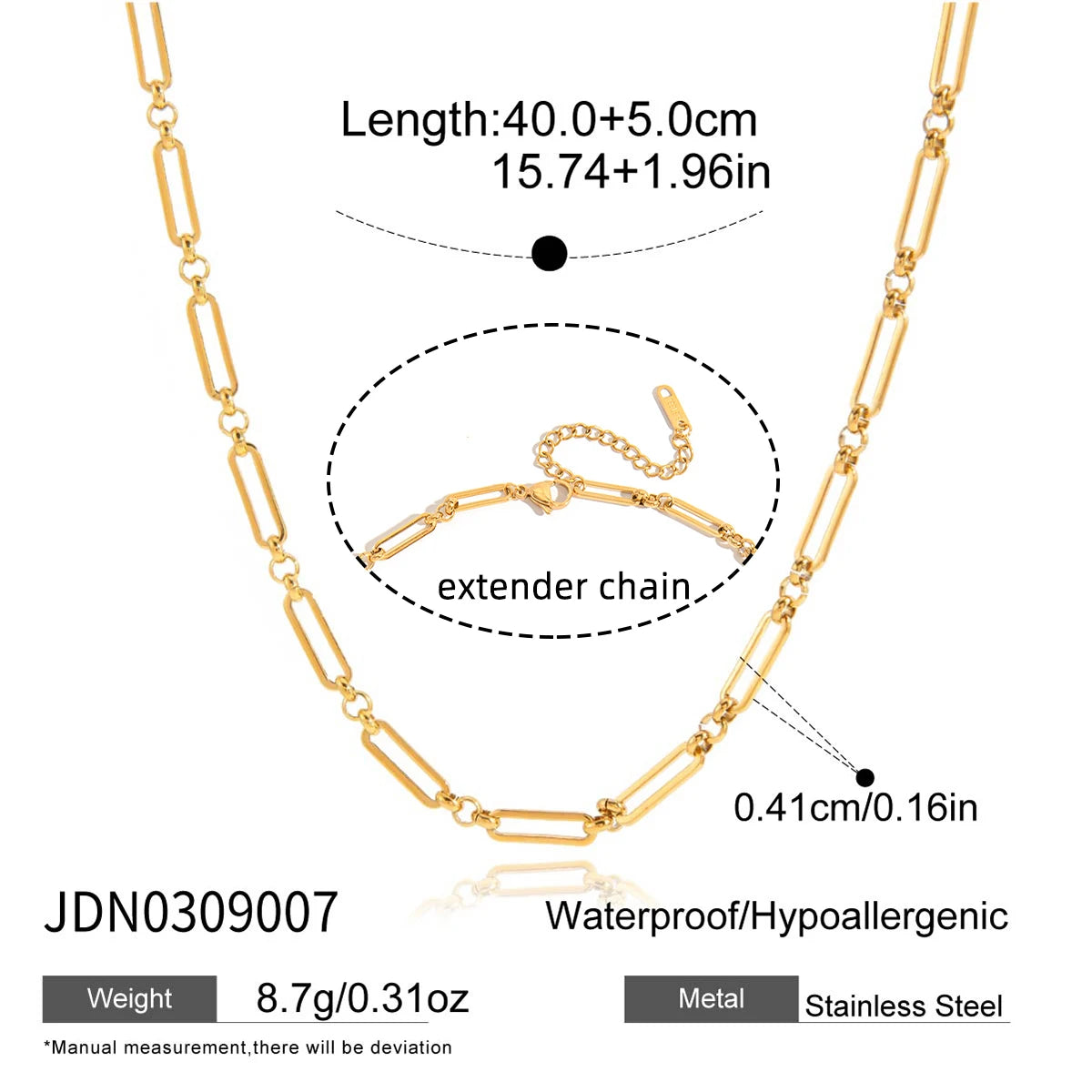 Long Y-Shaped Necklace with Geometric Zircons in 18K Gold-Plated Stainless Steel