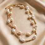 Two Layer Hand Twisted Baroque Pearl Long Necklace