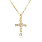 Collection of Bold Gold-Plated Cross Pendant Necklaces
