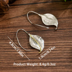 Retro Metal Foliage Two-Tone Geometric Leaf Alloy Earrings