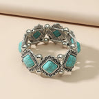 Stretchy Boho Bracelet with Acrylic Beads in Zinc Alloy Setting - Bold Statement