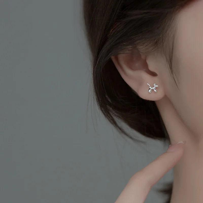 Mini Balloon Dog Earrings or Necklace In Zinc Alloy - Precious, Darling, Feminine