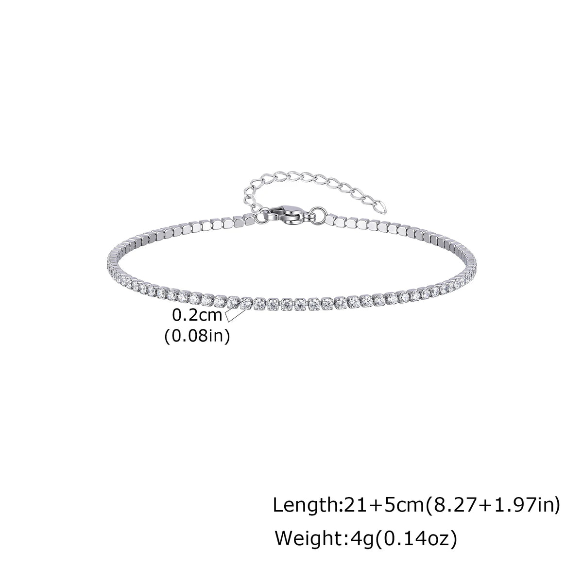 18K Gold Plated Stainless Steel Cubic Zirconia Tennis Anklet