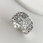 925 Sterling Silver Adjustable Flower Ring