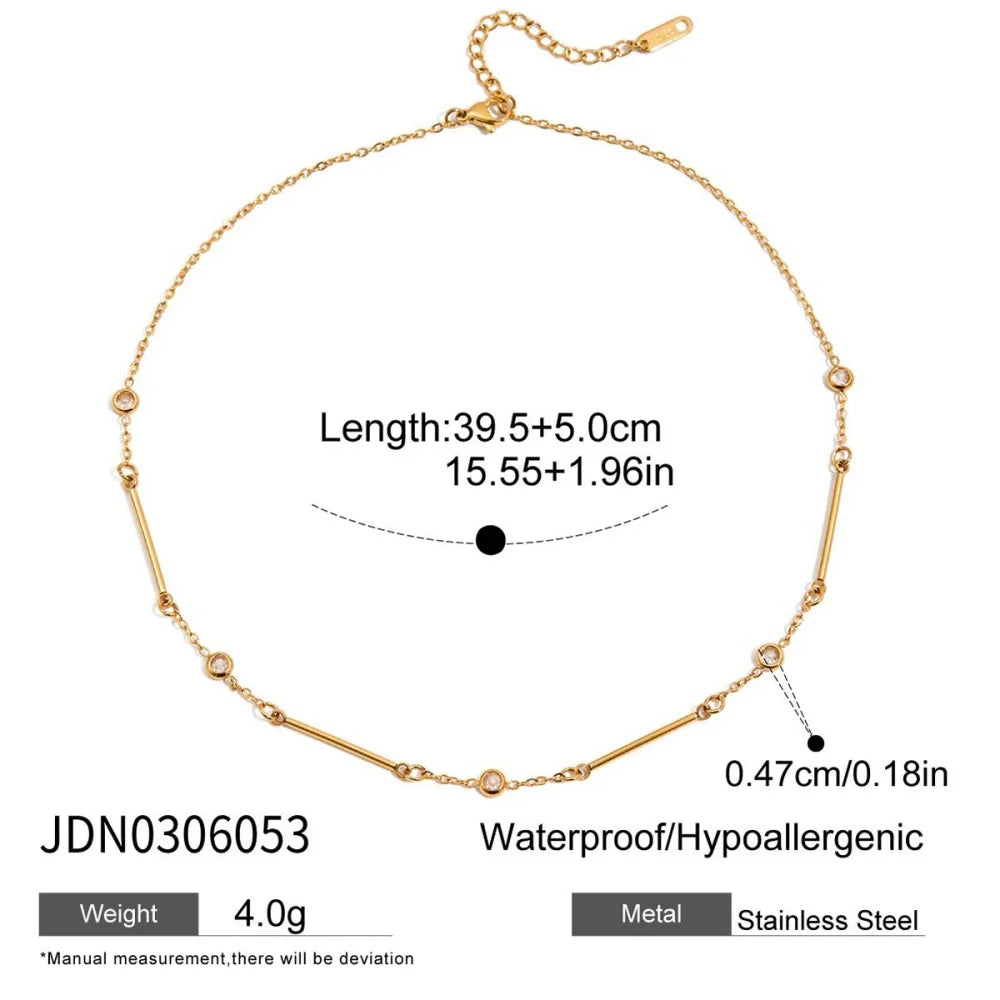 18K Gold-Plated Chain Link Necklaces with Cubic Zirconia – Multiple Styles