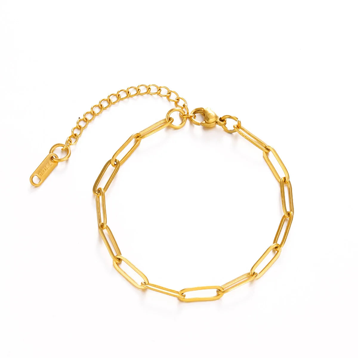 Minimalist Gold-Tone Chain Necklace & Bracelet in Stainless Steel