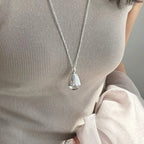 Large Clear Water Resin Drop Copper Pendant - Bold, Statement
