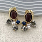 Retro-Inspired Multi-Pendant Choker Necklace & Earrings Set – Gold or Silver