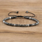 Adjustable Rope Bracelet with Natural Stone Beads - Large Selection