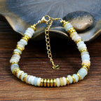 Natural Gemstone Beads Stainless Steel Bracelet
