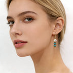 8 Colors! 18K Gold Plated Dangle Earrings with Freshwater Pearls & Crystals