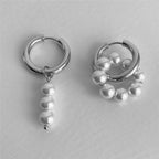 Choice of Asymmetric Zinc Alloy Earrings with Faux Pearls or CZ Stones