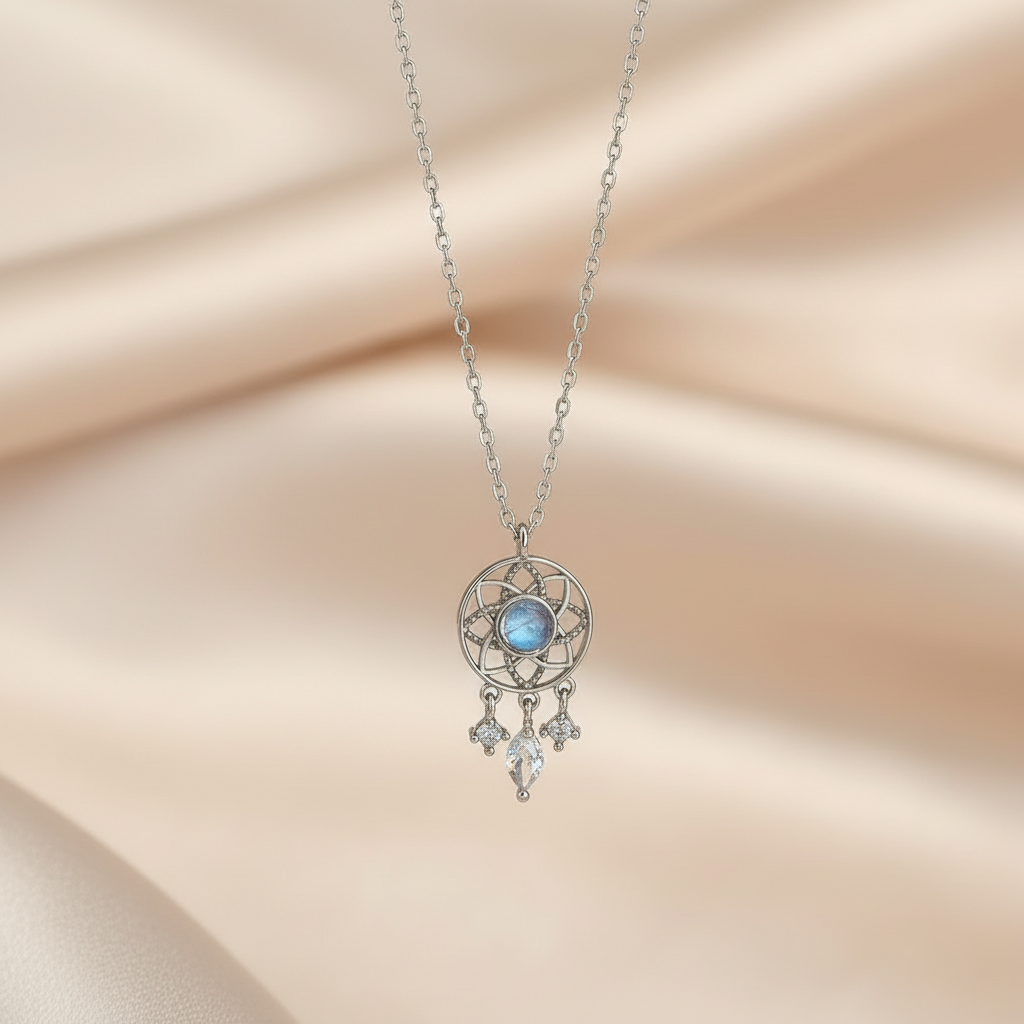 Delicate Zircon Pendant Necklace - Dream Catcher, Butterfly, Dove