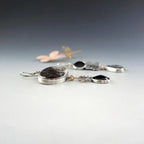 Nature-Inspired Asymmetrical Black Crystal Earrings in Zinc Alloy