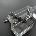 Retro Black Zircon Star Chain Stainless Steel Punk Bracelet