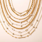 18K Gold-Plated Chain Link Necklaces with Cubic Zirconia – Multiple Styles