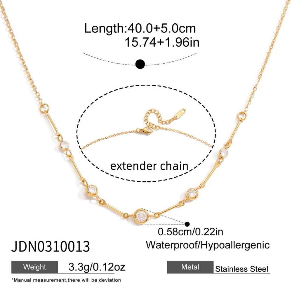 18K Gold-Plated Chain Link Necklaces with Cubic Zirconia – Multiple Styles