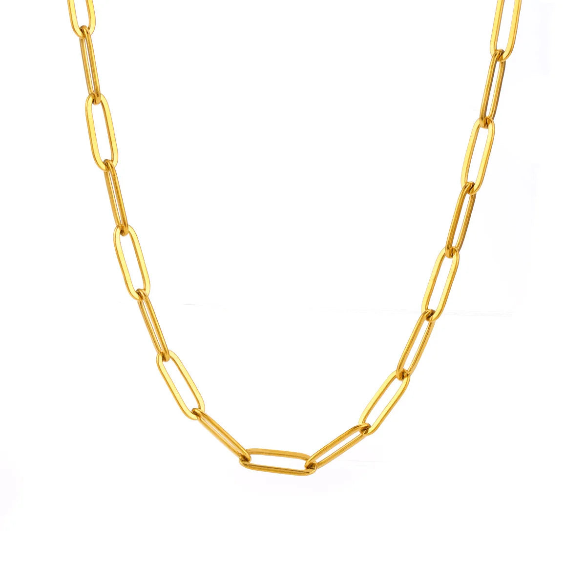 Minimalist Gold-Tone Chain Necklace & Bracelet in Stainless Steel