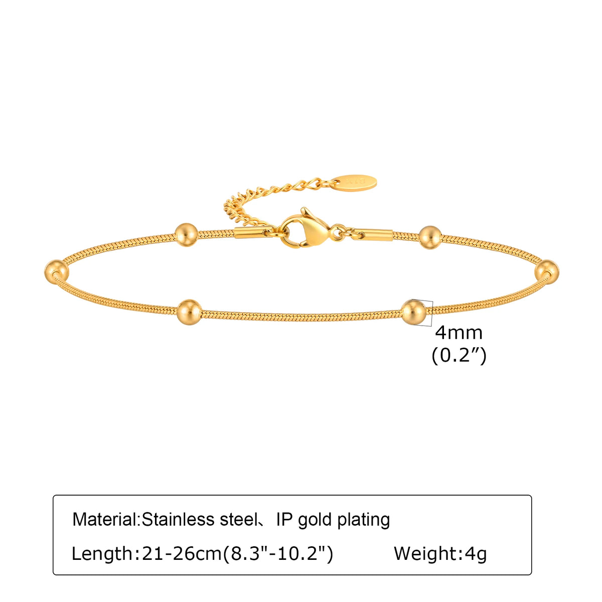 Gold-Plated Stainless-Steel Lucky Blue Evil Eye Anklet - Various Styles!!