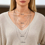 3 Layer Gold-Plated Stainless Steel Snake Chain Necklace – Multiple Lengths, 40–120 cm